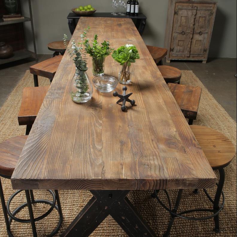 Classic Home Aurora Gathering Table with Reclaimed Pine Wood Fashion